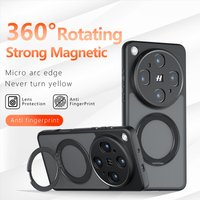 For OPPO Find X9 Ultra Case Shockproof Magnetic Frosted Feel Matte PC+TPU Anti-fingerprint Translucent Ring Stand Cover