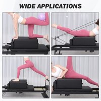 Weich gepolsterte Pilates-Reformer-Sitzbox mit Tragegriff, kurze Box mit rutschfestem Lederkissen für Core, Balance, Stretching, Haltung und Rehabilitation