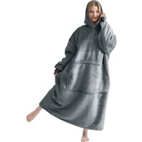 Good Nite Women Sherpa Fluffle Sweatshirt Blanket Lengthen Warm Cozy Oversized Wearable Pocket Blanket Hoodie for Adults