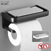 ELLEN Schwarzer Toilettenpapierhalter, multifunktional, für Badezimmer, Aufbewahrungsregal, Rollenpapierhalter EL609