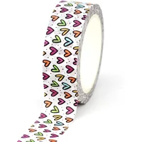 2025 NEW 1PC 10M Decorative Colorful Hearts Washi Tape for Scrapbooking Journaling Adhesive Masking Tape Cute Stationary