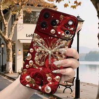 Red Roses Paired with Butterfly Phone Case For Samsung S26 S25 S24 Ultra S23 Ultra S22 S21 S20 Plus Note 20 S24FE S23FE Cover