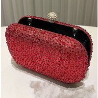2025 Ruby Rhinestone Wallet Mini Luxury Women Box Evening Bag Elegant Formal Party Fashion Shiny Handbag Crystal Clutch