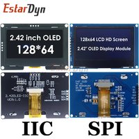 EstarDyn 2.42 Inch LCD 128x64 SSD1309 4 Pin IIC / 7 Pin SPI Serial Interface OLED LCD Display Module for Arduino