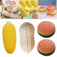 Cute Squeeze Toy Soft Simulation Corn Hamburger Peanut Unicorn Maltose Balls Slow Rebound Decompression Squeeze Anti Stress Gift