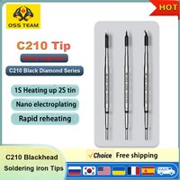 C210 Soldering Tip Super Fine Black King Kong Series Suitable for T80 T90A HS-02B T210 Soldering iron Precision welding tools