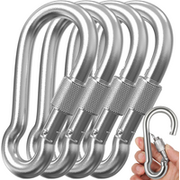 Metal Spring Snap Carabiner Clips D-Ring Screw Hooks Locking Carabiners Swing Connector for Outdoor Hiking Travel M4/M5/M6/M7/M8