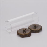 6pcs 40*15mm 28*12mm Hollow Glass Globe Tube With Setting Base Glass Vials Bottle Pendant Jewelry Pendant Jewelry Findings