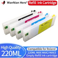 220ML ECO-SOL MAX2 MAX3 MAX Refillable ink Cartridge With permanent chip For Roland BN-20 RS-640 xc540 VS-640 VS420 VS300 SP300V