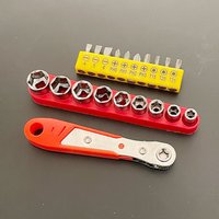 Right Angle Driving Ratchet Wrench Screwdriver and 10pcs S2 Steel Bits 11pcs Ratchet Screwdriver and Bits Set