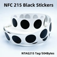Ntag215 Black NFC Tags Sticker Phone Available Adhesive Labels RFID Tag 25mm Drop Shipping