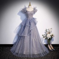 Wangsha Meisheng Solo Vocal Art Exam Dress Female Folk Song Singing Performance Dress Host Princess High End Feel Long Dress