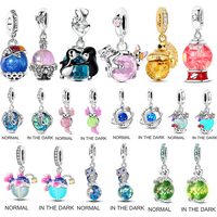 New In 925 Sterling Silver Charms Beads Penguin Dog Cat Seahorse Pendants Fit Original Bracelet Women Jewelry DIY Gift