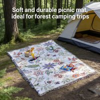 1pc Flower patterned bed covers, sofa covers, and camping blankets are suitable for travel, beaches, and outdoor picnics