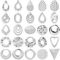 Metal Stainless Steel Round Heart Oval Charms For Jewelry Making Supplies 5pcs DIY Earring Bracelet Pendant Accessories Material