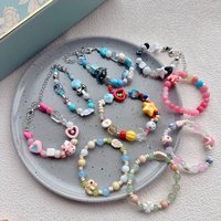 Cute Acrylic Ceramic Love Star Geometry Animal Beaded Bracelet For Women Men Aesthetic Kpop Grunge Y2K EMO Jewely Accessory