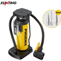 XUNTING MTB 120 PSI Portable Bike Pump, Manual Air Pump for Tires with Schrader Valve Compact Lightweight Cycling Accessory
