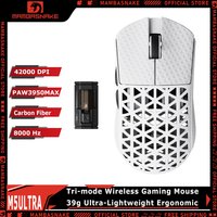 MAMBASNAKE M5 Ultra Tri-Mode Wireless Gaming Mouse 42000 DPI 8KHz 39g Carbon Fiber PAW3950MAX BT5.2 USB‑C for PC Mac