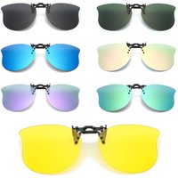 Polarized Clip On Sunglasses Over Prescription Glasses, Ultra-Light Stylish Cat Eye Shape Flip Up Sun Glasses, Convenient