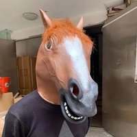 Funny Brown Horse Mask Animal Halloween Cosplay Masks Men Women Halloween Party Headgear Birthday Carnival Supplies