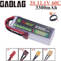 3s 3300mAh 11.1V 60C LiPo Battery For RC Helicopter Aircraft Quadcopter Cars Airplane 11.1V 3S Battery With T JST XT30 XT60 Plug