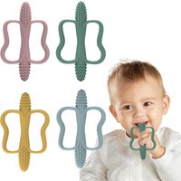 Integrated Silicone Teething Stick with Handle, Baby Toy Teether, Available in 6 Colors, Corn-Shaped Teether.