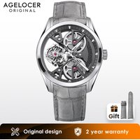 AGELOCER Free-sprung Balance Manta Tourbillon Watch Men's Vogue Luxury Skeleton Manual Mechanical Watch Birthday Gift for Men image 4