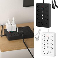 17-in-1 Plug Outlet Extender Power Strip With USB port Switched socket 11 outlets 4 USB 2 Type-C ports Multiple security protect