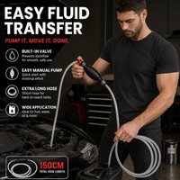 High FlowHand Pump with 1.5/2M Syphon Hose Portable Manual Car Fuel Transfer Pump for Gas/Oil/Water/Fuel Transfer Siphon Pump
