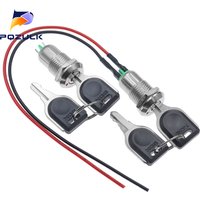 12mm Electronic Key Rotary Switch ON OFF Phone Lock Security Power Button With 2 Keys 2 Positions 2 Pins 1A 1NO