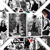 50PCS Cartoon Cool Black White Vagabond Graffiti Sticker DIY Decoration Waterproof Skateboard Skateboard Notebook Kid Toys Gift