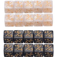 10pcs 1.6cm/0.63-inch dice counter with positive+1/+1 and negative -1/-1 dual color positive and negative dice