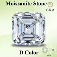Moissanite Stone Asscher Cut D Color VVS1 Gemstone Lab Grown Diamond for Advanced Jewelry Making Materials with Certificate