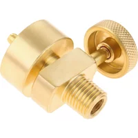 1LB Propane Gas Disposal Cylinder Bottle Adapter Valve Solid Brass +1/4"NPT Male & M8*1 Female Thread Grill Fire Pit Stove BBQ