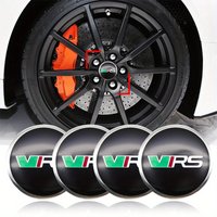 4Pcs 56mm Aluminium VRS Logo Car Wheel Centen Caps Sticker For Skoda Panal Octavia 2 3 A7 Fabia MK1 VRS Sticker Accessories