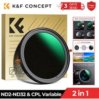 K&F CONCEPT ND & CPL 2 in 1 Lens Filter ND2-ND32 (1-5 Stop) Variable Neutral Density and Polarizer for Camera Lens Nano-D Series