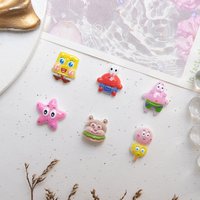 20pcs cartoon character SpongeBob SquarePants acrylic mini nail charm DIY Nail Art Accessories for Manicures