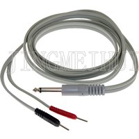 1.8m electrode heating line 6.35 straight to double wire 1 red 1 black pin TENS unit replacement lead electrode connector cable