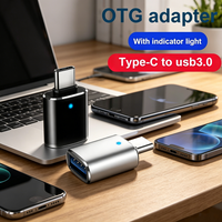 LED USB 3.0 Type C Adapter OTG to USB-C USB-A to Micro USB Male to Female Connector for Samsung Xiaomi Data Sync Charging Cable