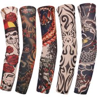 1Pcs New Flower Arm Tattoo Sleeves Seamless Outdoor Riding Sunscreen Arm Sleeves Sun Uv Protection Arm Warmers For Men Women