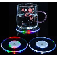 LED Coaster Acrylic Bar Cocktail Flash Base Mats Crystal Ultra-Thin LED Light Coaster For Bar Table Decoration Accessories
