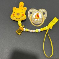 Luxurious zirconium material baby teething pacifier and baby soothing nipple holder Newborn pacifier (with dust cover) Shiny