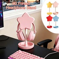 1pc Fashionable 3D Printed Headphone Stand with Stable Base,gaming Headset Stand,Minimalist Desk Accessories for Gamer Office