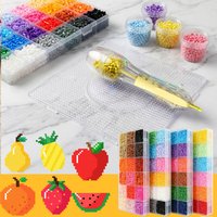 12000pcs 24-color 2.6mm Hama Beads Set With A Fuse Bead Pen and Four Bins Square Nail Board for DIY Pixel Art and 3D Crafts