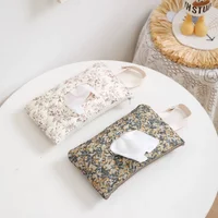Floral Print Baby Tissue Box Wet Wipes Case Flip Cover Portable Stroller Hanging Bag Paper Holder Removable Napkin Storage Box