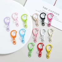 10-50PCS Colorful Baked Paint Small D Alloy Keychain Spring Buckle Handmade DIY Bag Hanging Buckle Keychains Accessories