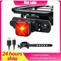 Rechargeable LED IPX64 Warning Tail Light Cycling Bike Rear Lights 5 Lighting Modes For Bicycle Outdoor Bicycle Accessories