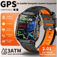 New Military Smartwatch Real GPS Compass Outdoor Smart Watch 3ATM Waterproof Sports Watches for Man Woman Electronics Clock 2025