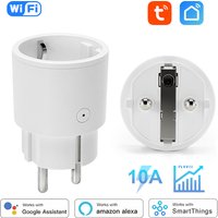 Tuya WiFi Smart Plug 10A EU Smart Socket With Power Monitoring Timing Function Voice Control Via Alexa Google Home Yandex