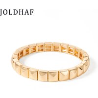 Hot Sale New Design Fashion Colorful Enamel Bracelets Square Shape Rhombus Faced Bohemain Geometric Elastic Bracelets For Women